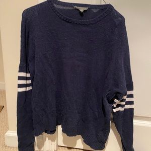 Navy and White Sweater One Size